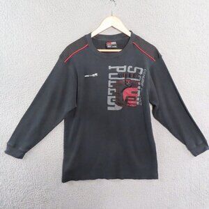 Southpole Shirt Boys XL Waffle Knit Black Long Sleeve Vintage Thermal Streetwear